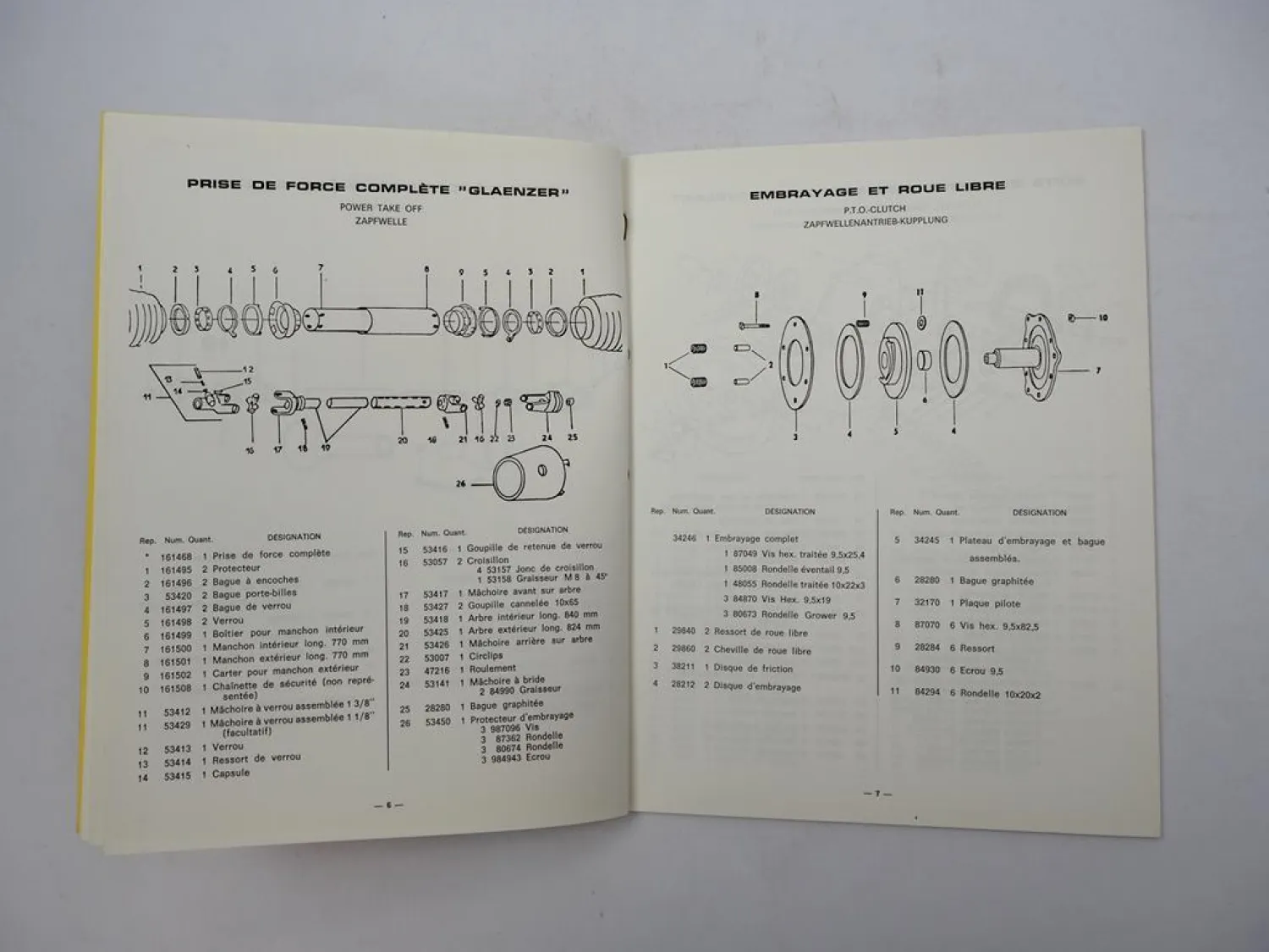 Original New Holland 265 Ramasseuse Presse Catalogue pieces de rechange 1972