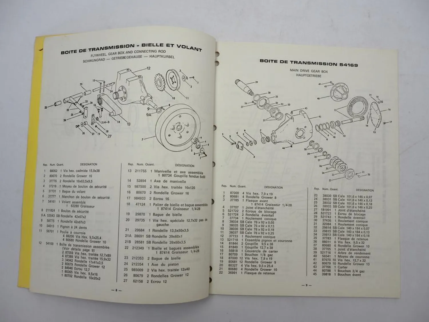 Original New Holland 265 Ramasseuse Presse Catalogue pieces de rechange 1973