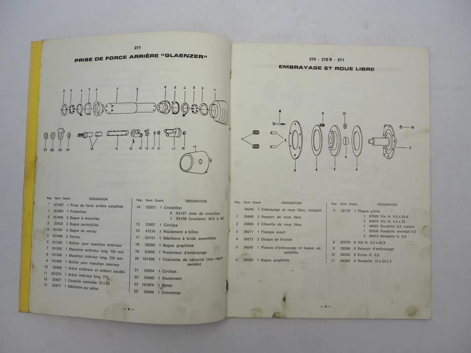 Original New Holland 270 270R 271 Ramasseuse Presse Catalogue pieces 1972