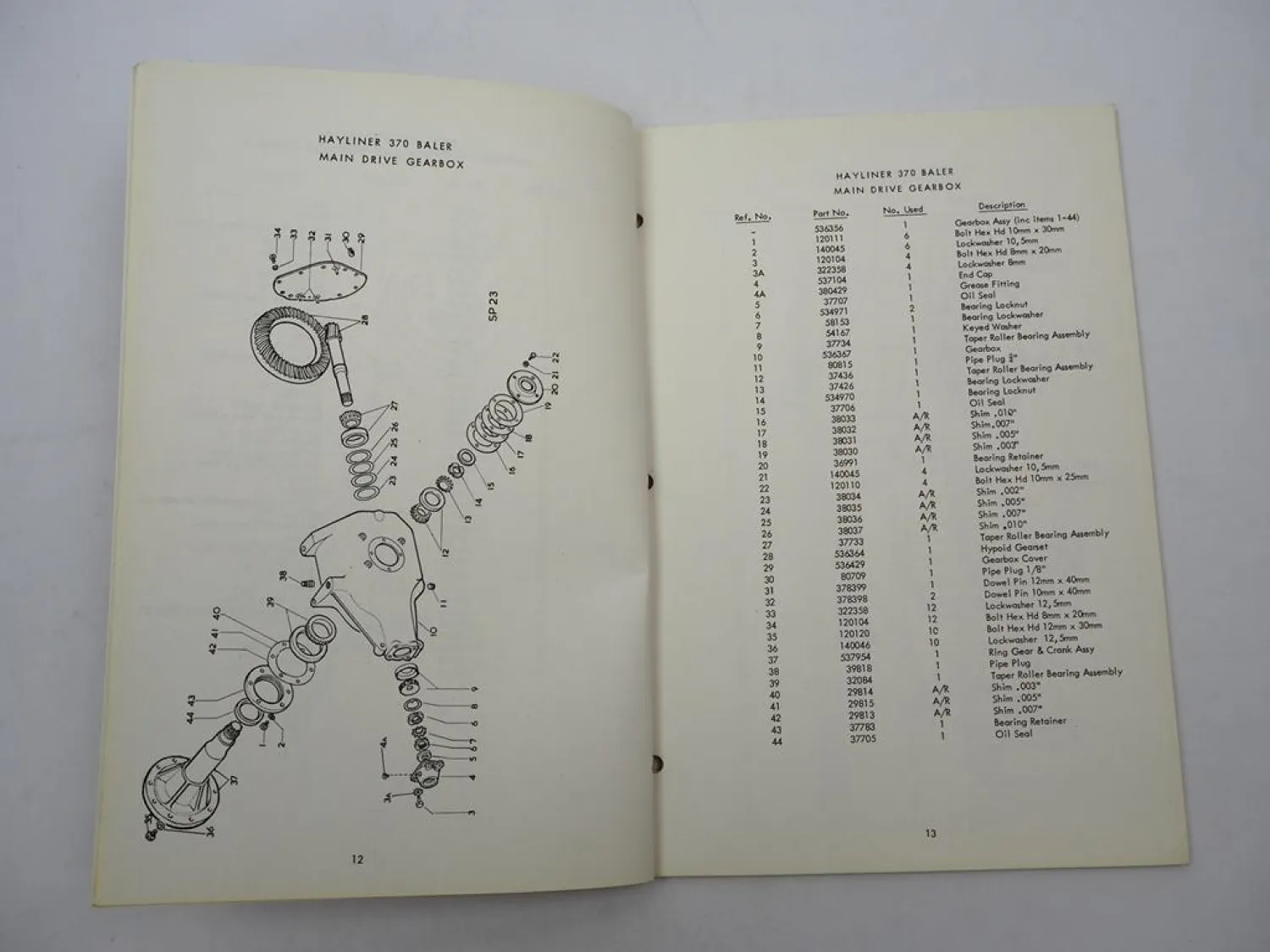 Original New Holland Hayliner 370 Baler Presse Parts List Ersatzteilliste 1975