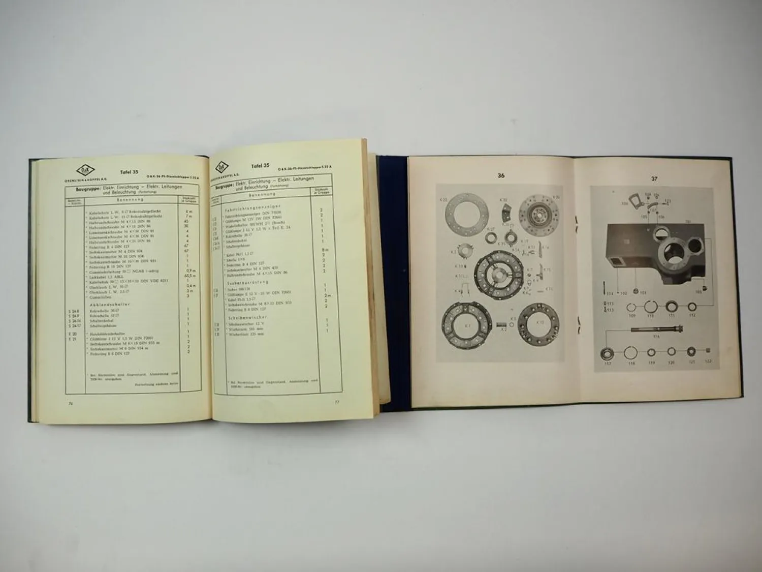 Original O&K S32A Schlepper 36 PS Betriebsanleitung Ersatzteilliste ca. 1950