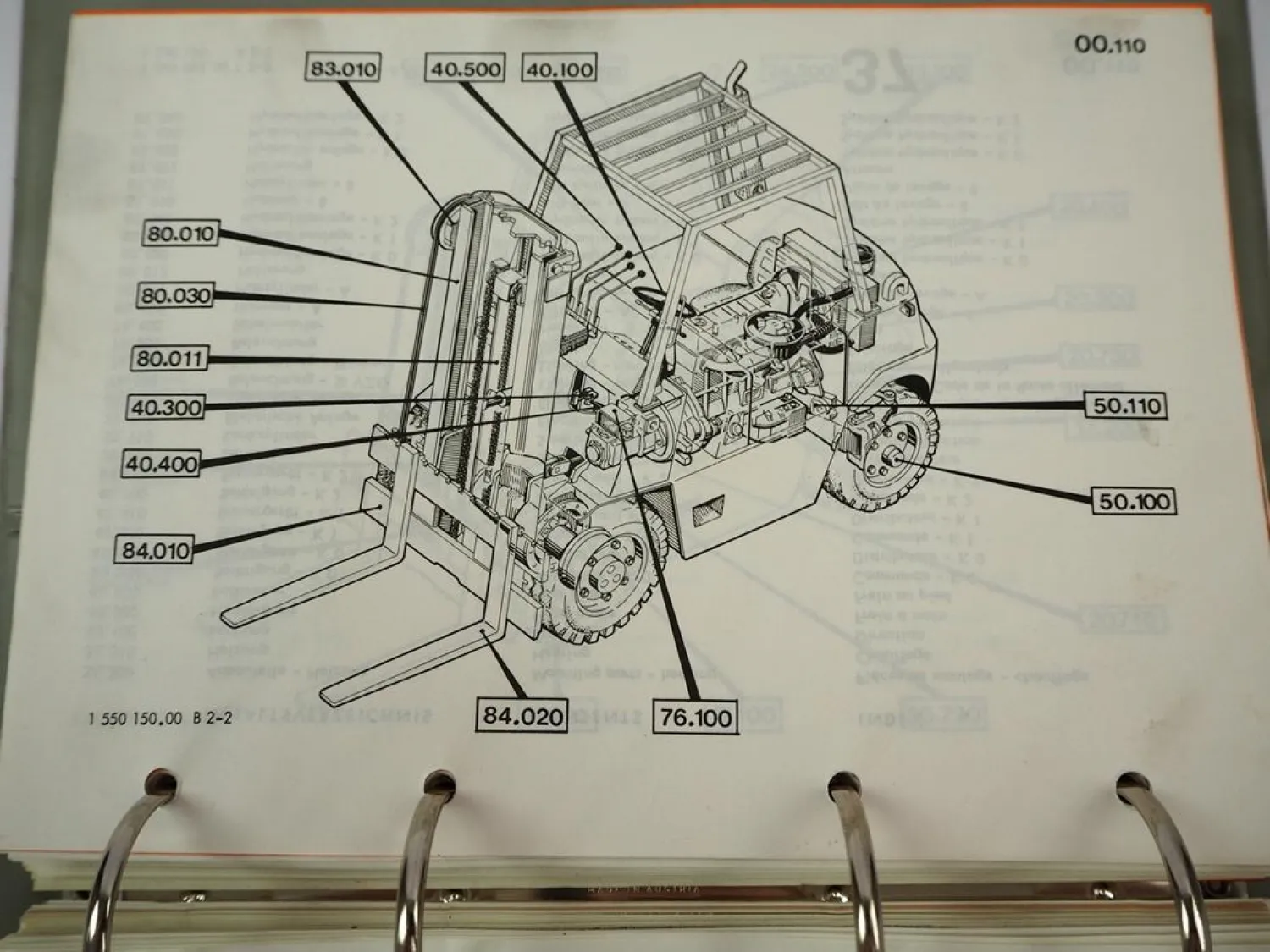 Original O&K V35 V40 Gabelstapler Betriebsanleitung Bedienung & Ersatzteilliste