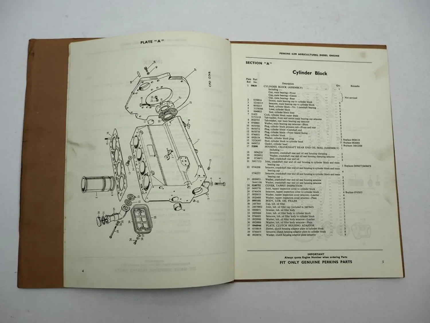Original Perkins 4.270 Diesel Engine for Claas SF Europa Mercur Parts book 1965