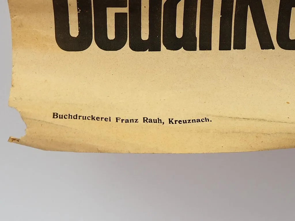 Original Plakat Julius Bachem Düsseldorf Rede Preußenwahl in Hundsbach 1921