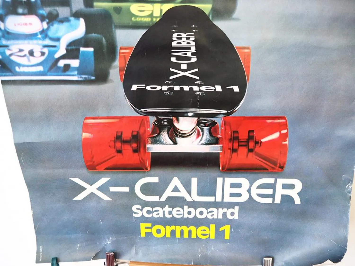 Original Plakat Start frei! X-Caliber Scateboard Skateboard Formel 1 Hochleiter
