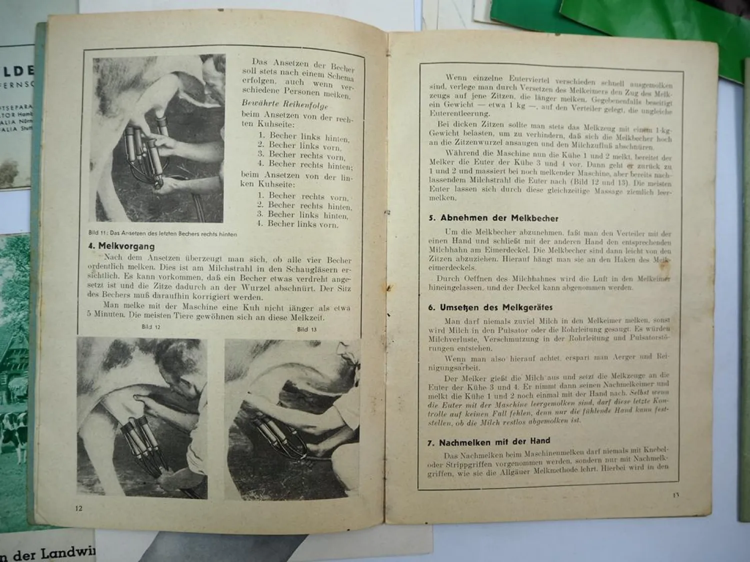 Original Posten Westfalia Melkanlagen Betriebsanleitungen Prospekte 1960er Jahre