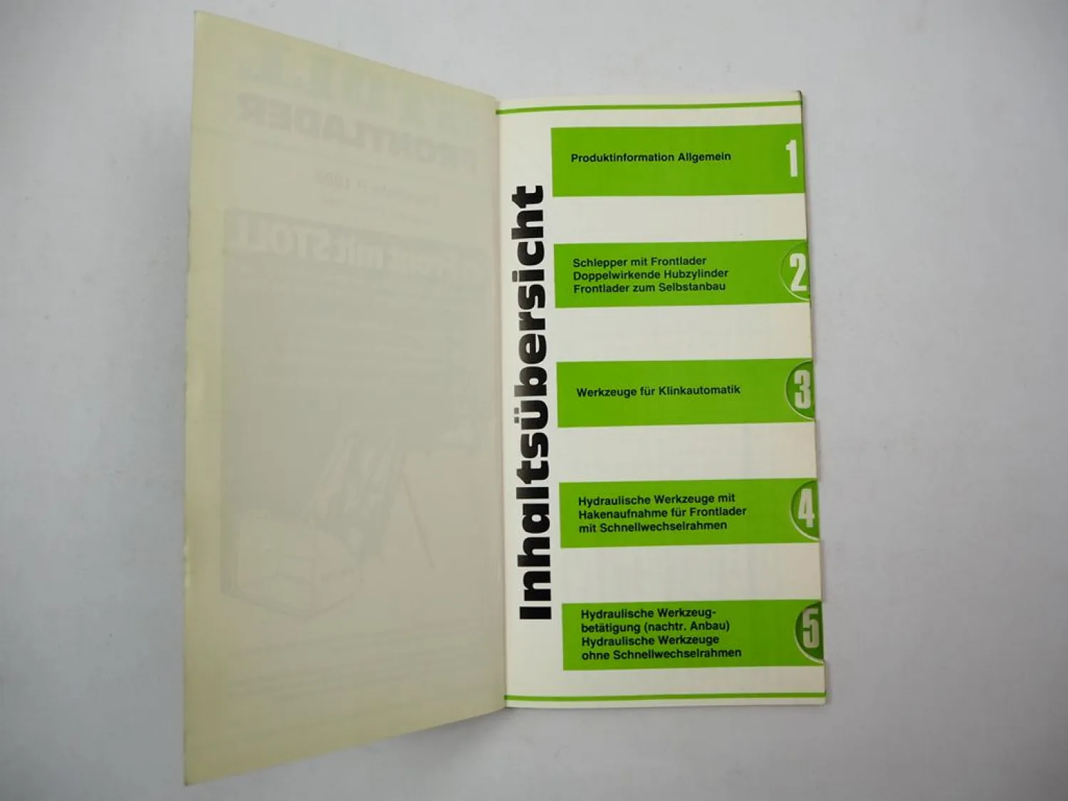 Original Preisliste Stoll Frontlader für Schlepper Case Deutz Eicher Fendt 1986