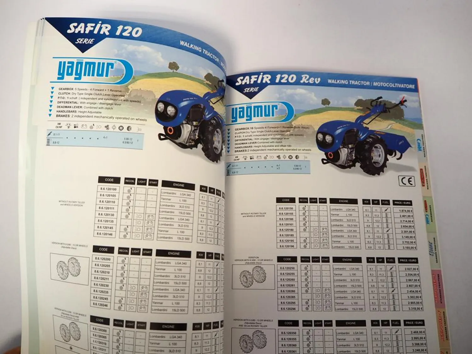 Original Preisliste Yagmur Valpadana Efsane Agripower Traktoren Türkei 2006