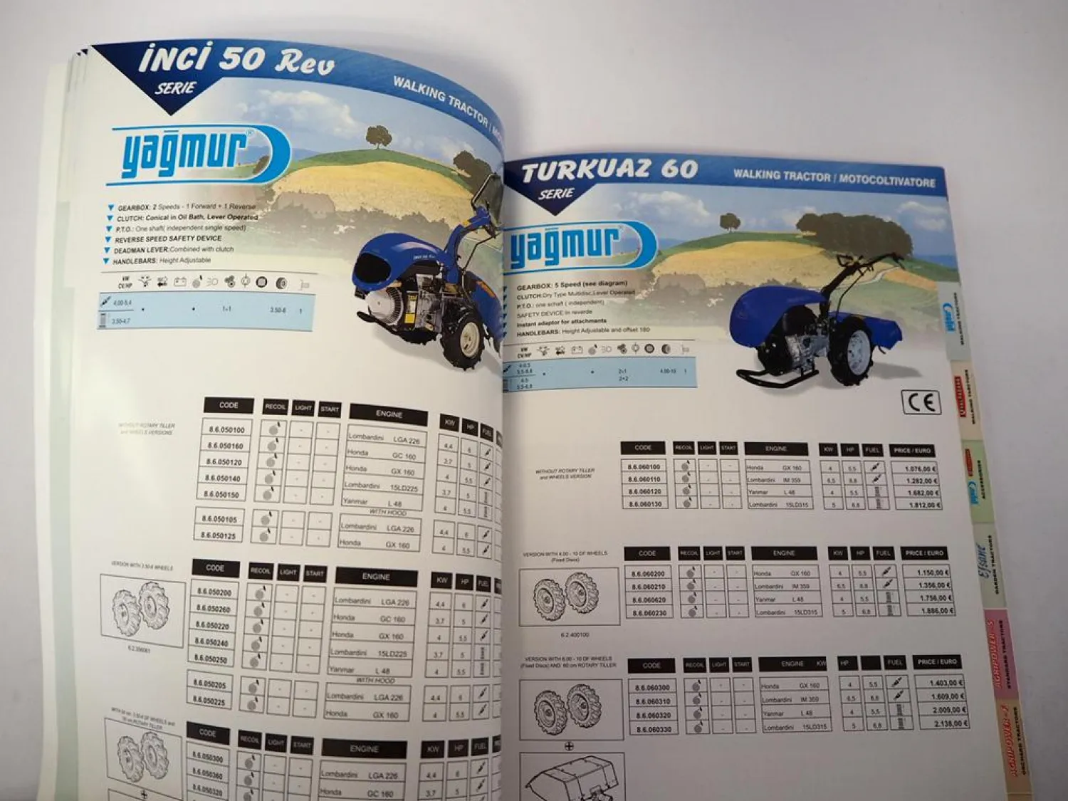 Original Preisliste Yagmur Valpadana Efsane Agripower Traktoren Türkei 2006