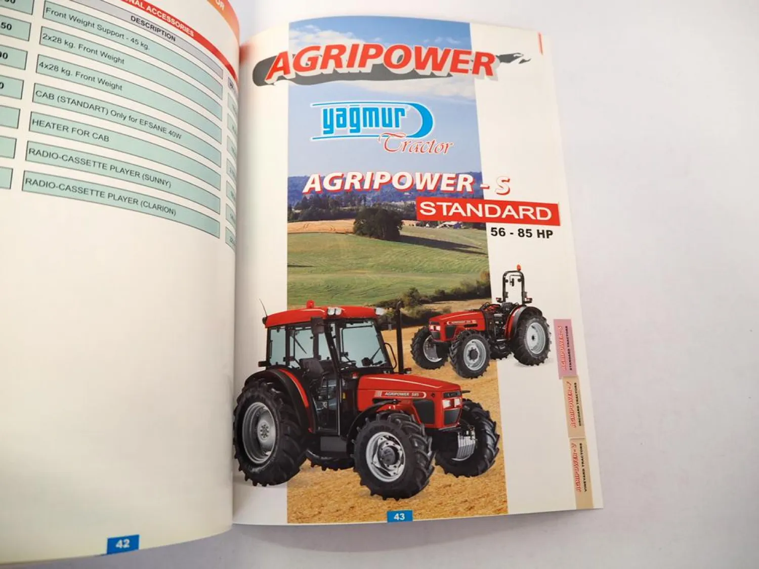 Original Preisliste Yagmur Valpadana Efsane Agripower Traktoren Türkei 2006