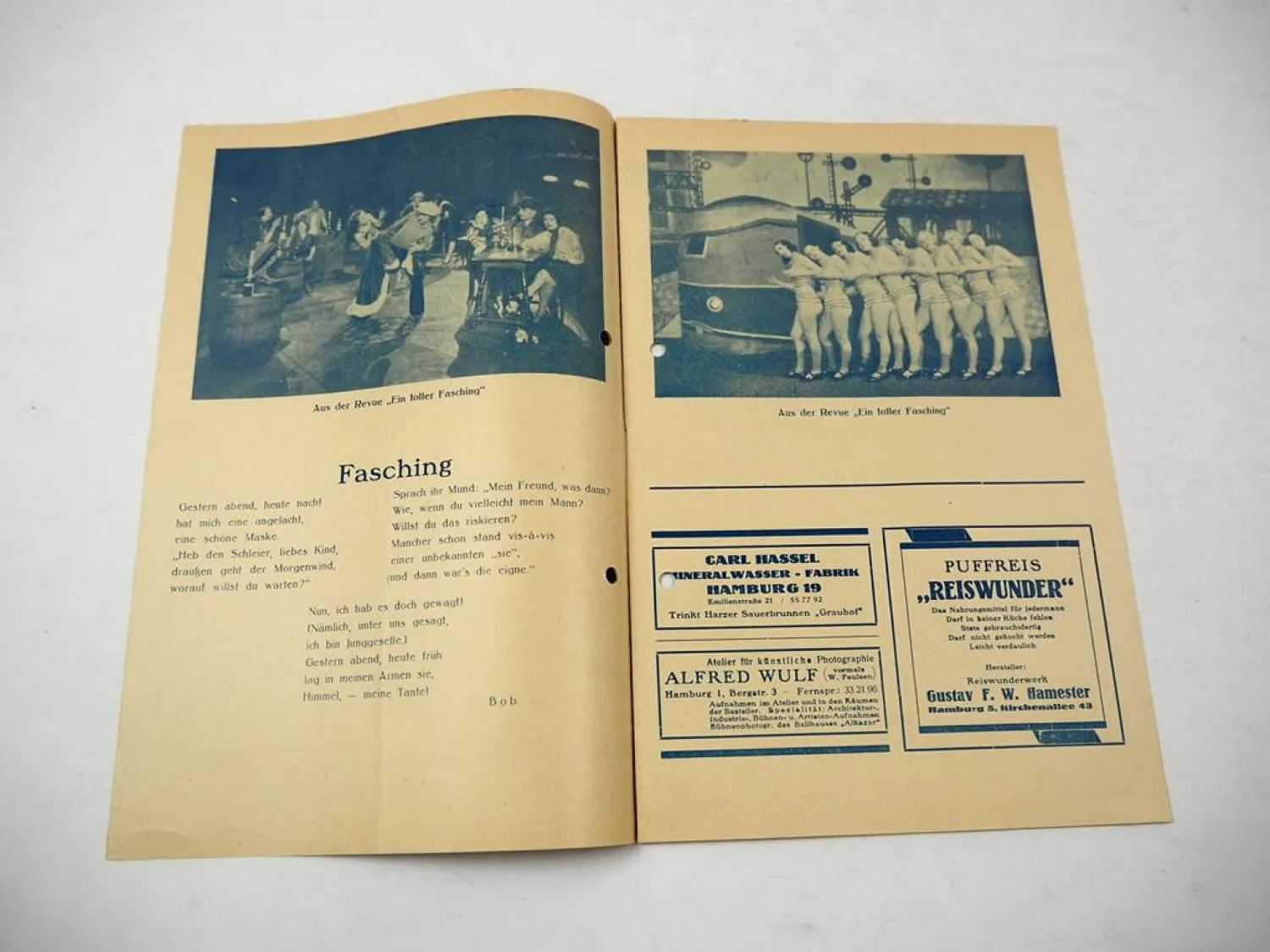 Original Programmheft Alkazar Hamburg St. Pauli Reeperbahn 1933
