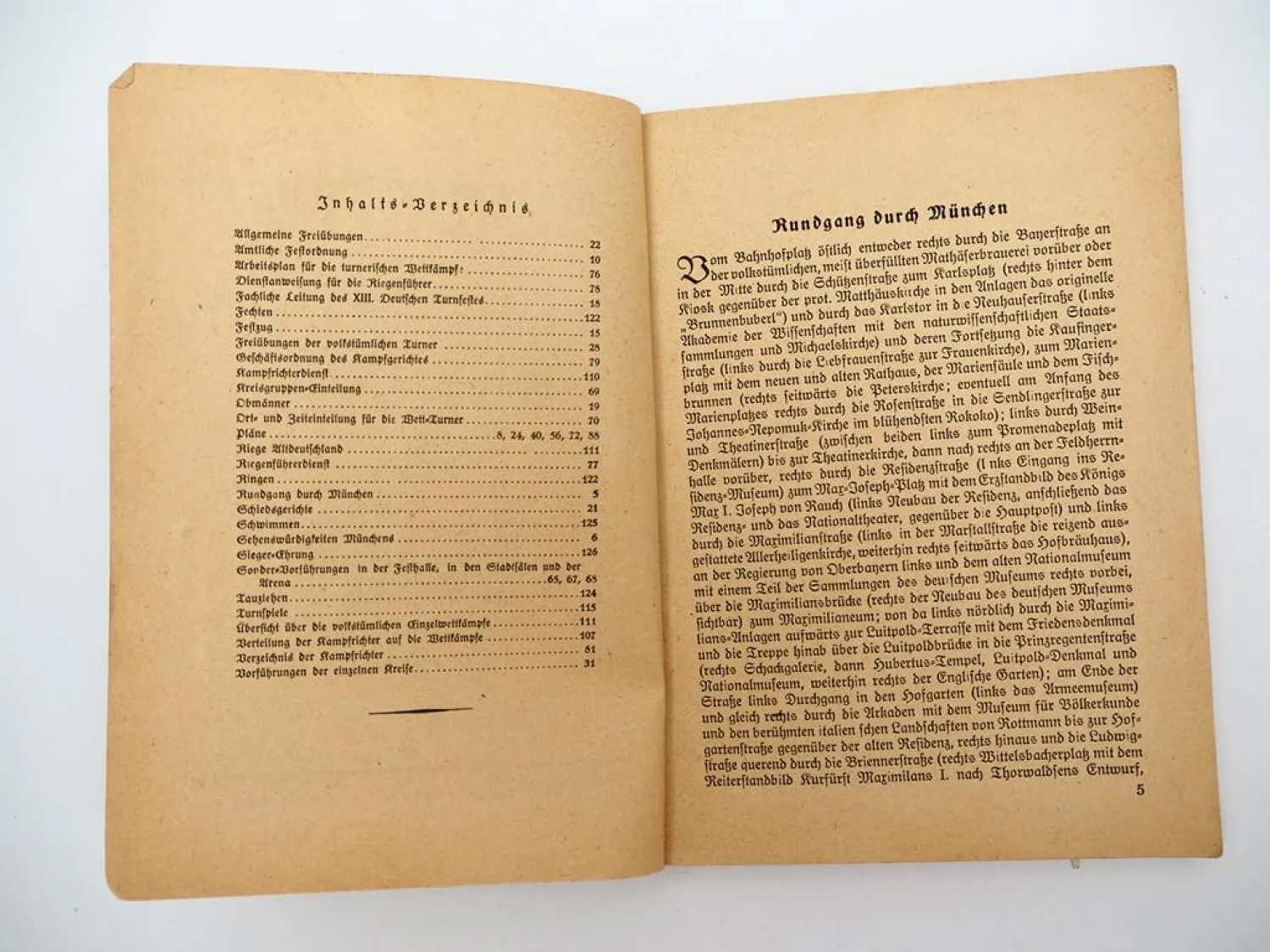 Original Programmheft Festprogramm 13. Deutsches Turnfest München 1923