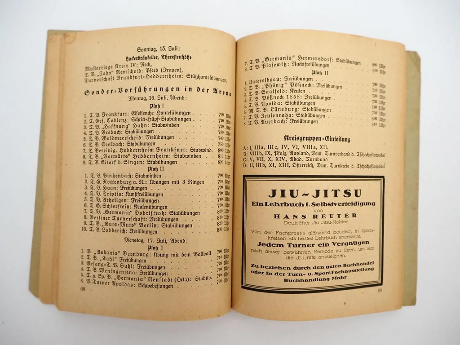 Original Programmheft Festprogramm 13. Deutsches Turnfest München 1923