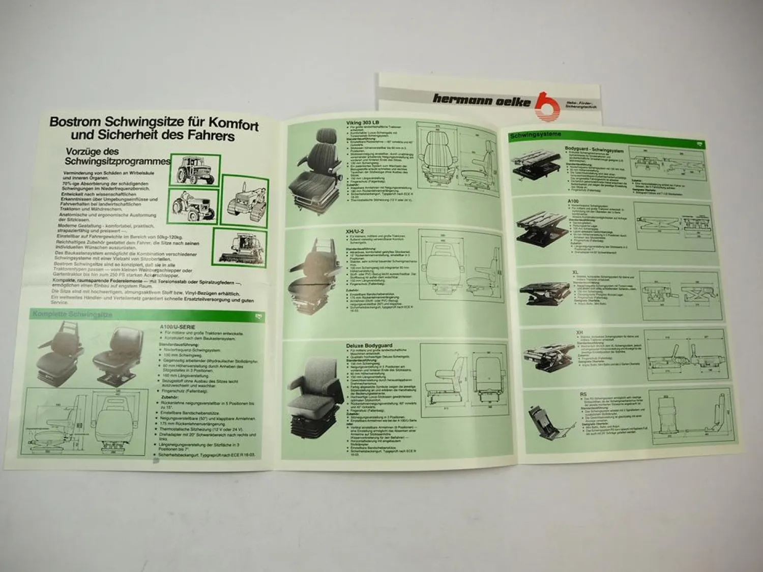 Original Prospekt Anschreiben Bostrom Fahrzeugsitze für Schlepper 1980/90er J.
