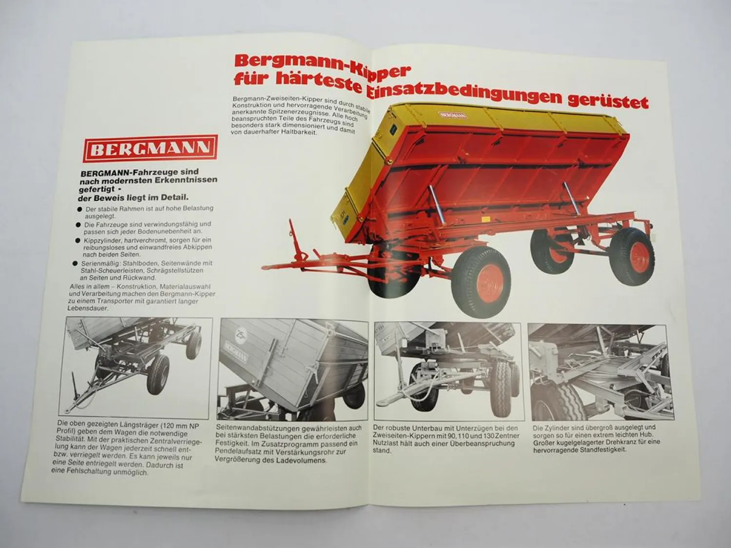 Original Prospekt Bergmann Z 90 130 Zweiseitenkipper Anhänger 1980/90er Jahre