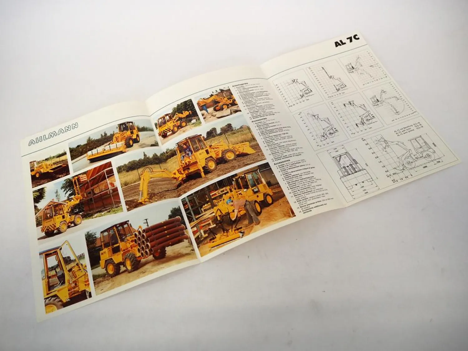 Original Prospekt Brochure Ahlmann AL 7C Laderbagger Loader Excavator 11/1989