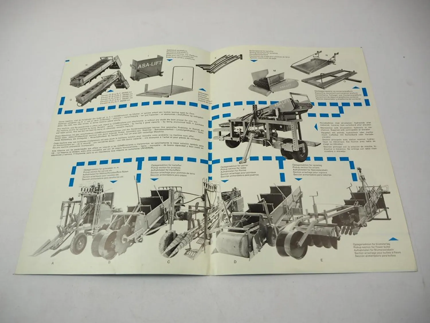 Original Prospekt Brochure ASA-Lift ELB ST am Massey Fergusson MF 175 in dänisch