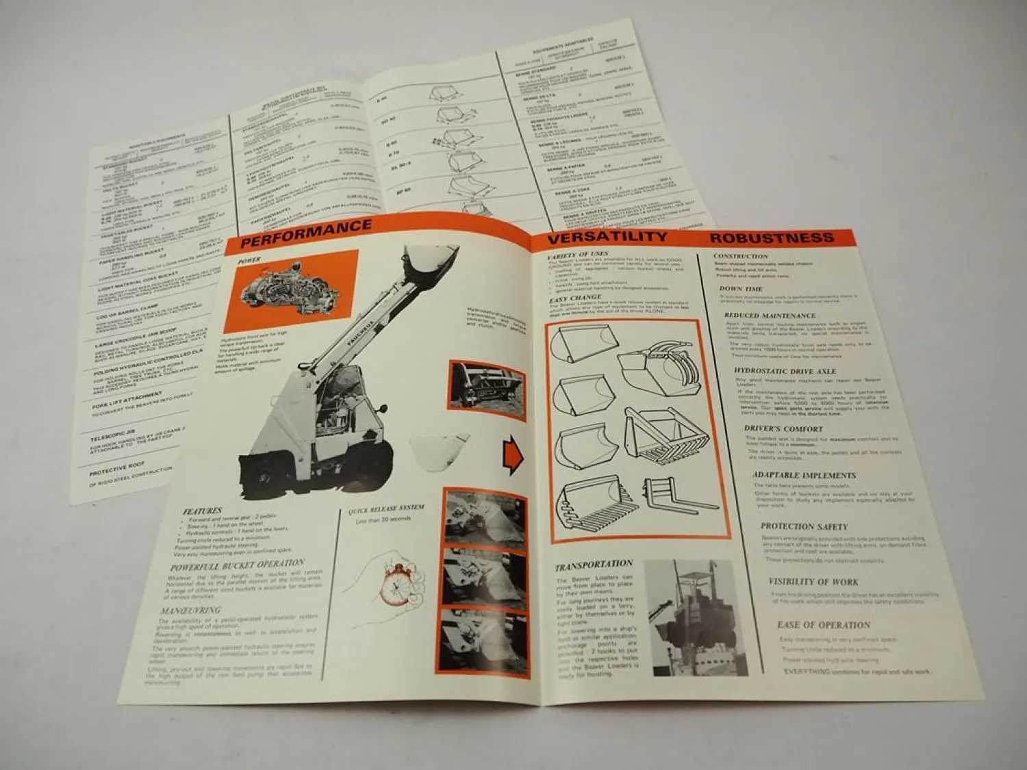 Original Prospekt Brochure Technische Daten Faucheux Beaver 62 Schaufellader