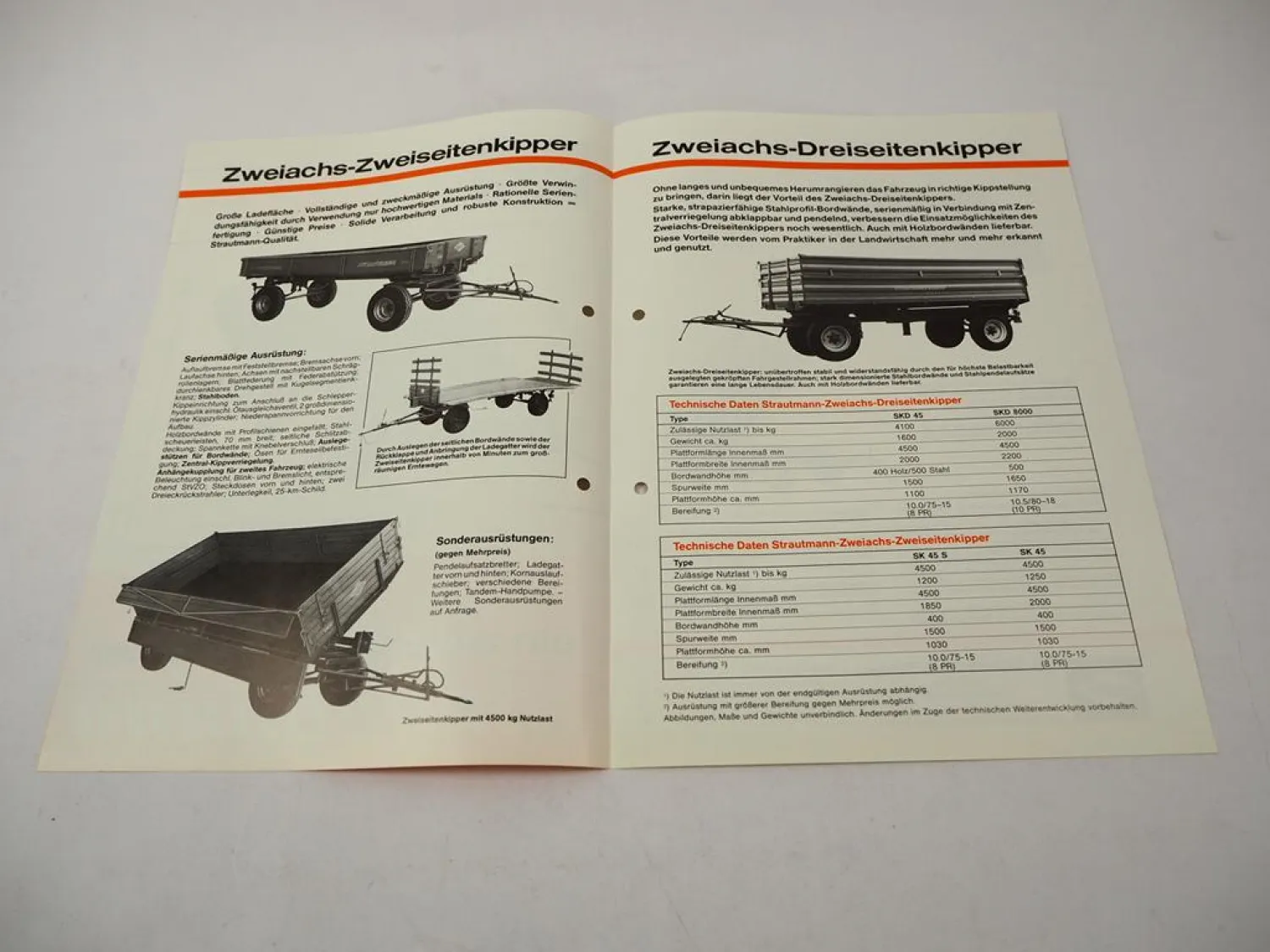 Original Prospekt BSL Strautmann Zweiachskipper für Schlepper Landtechnik