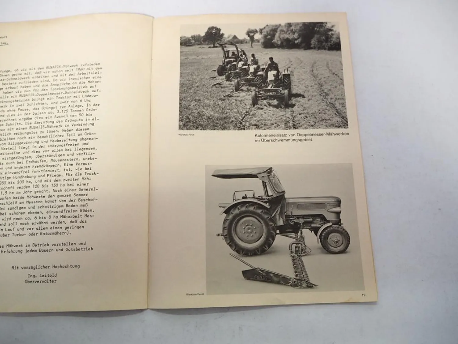 Original Prospekt Busatis Mähwerk an z.B. Unimog Deutz Fendt Schlepper 1968/69