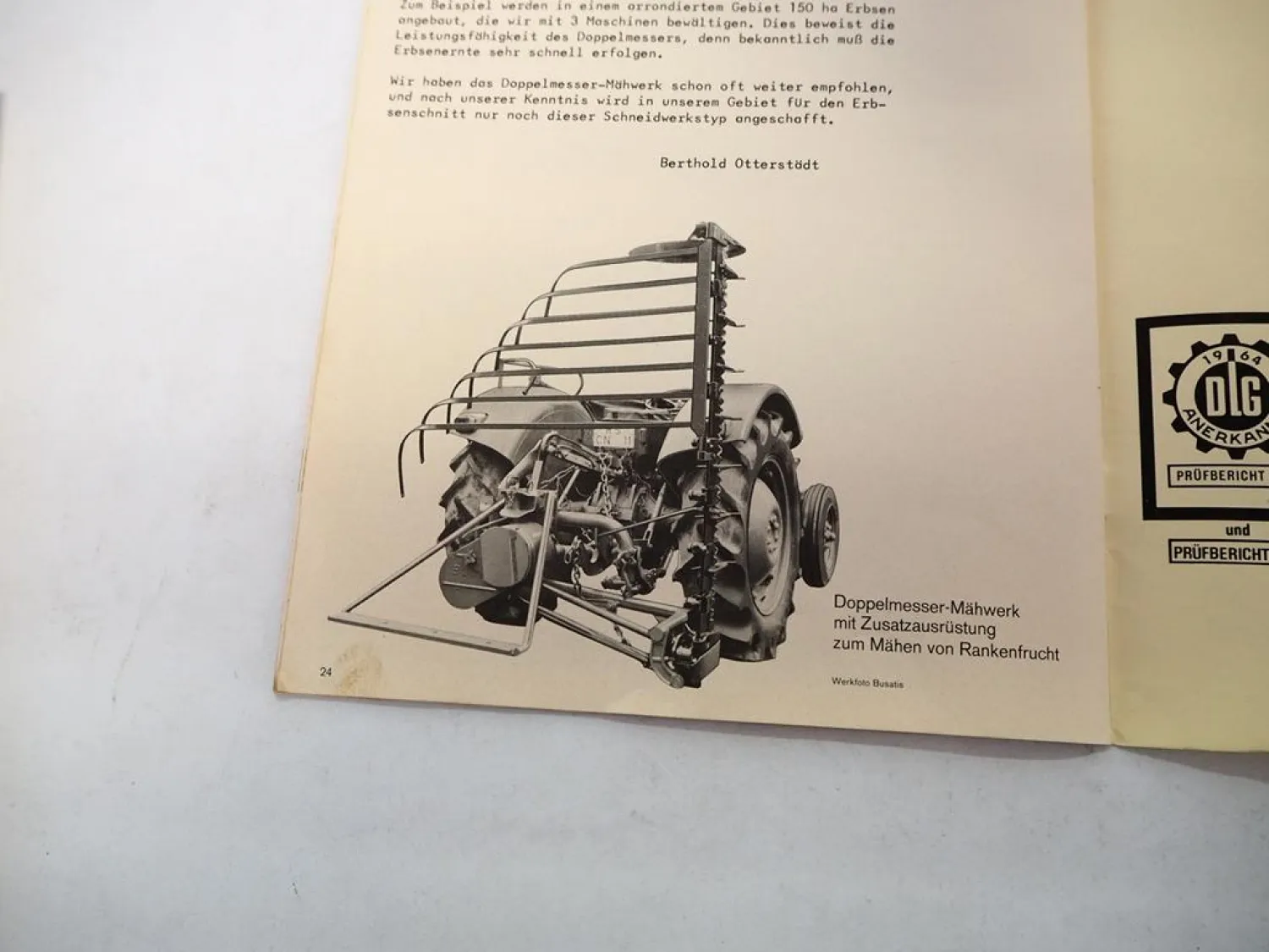 Original Prospekt Busatis Mähwerk an z.B. Unimog Deutz Fendt Schlepper 1968/69