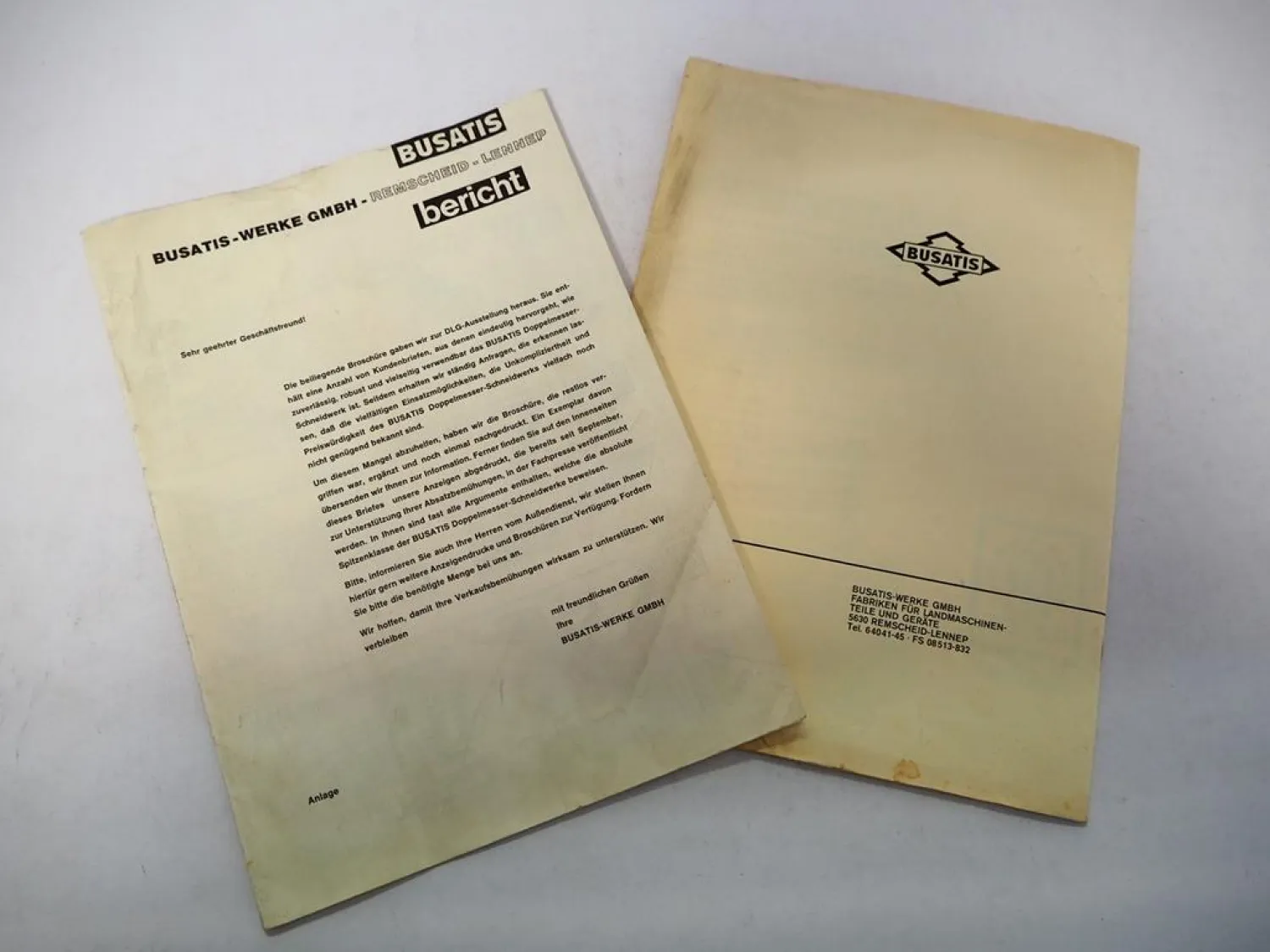 Original Prospekt Busatis Mähwerk an z.B. Unimog Deutz Fendt Schlepper 1968/69