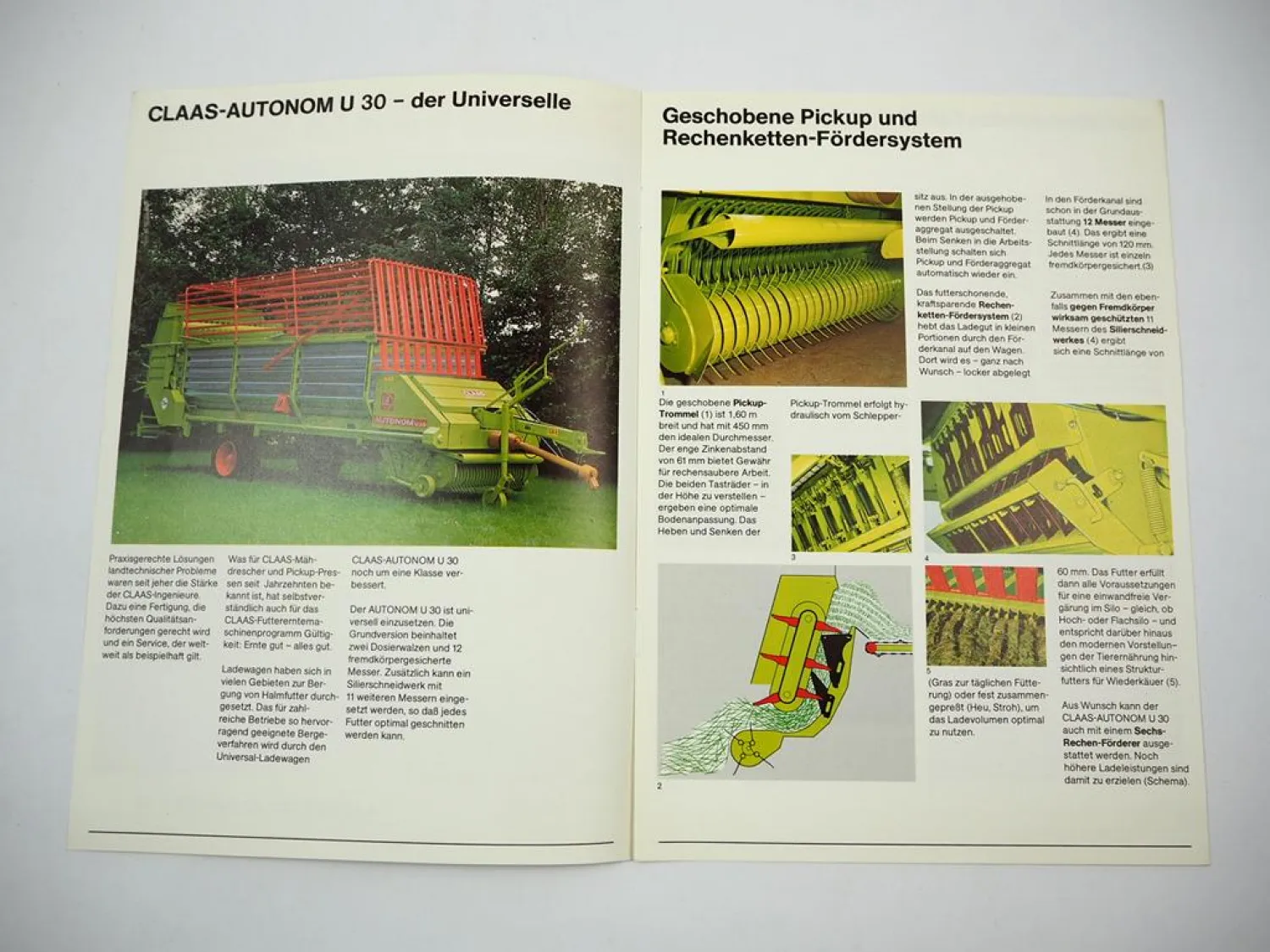 Original Prospekt Claas Autonom U30 Ladewagen mit technischen Daten 1978
