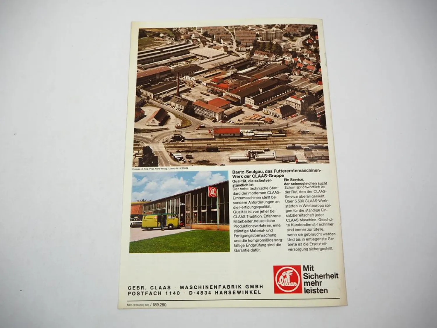 Original Prospekt Claas Autonom U30 Ladewagen mit technischen Daten 1978