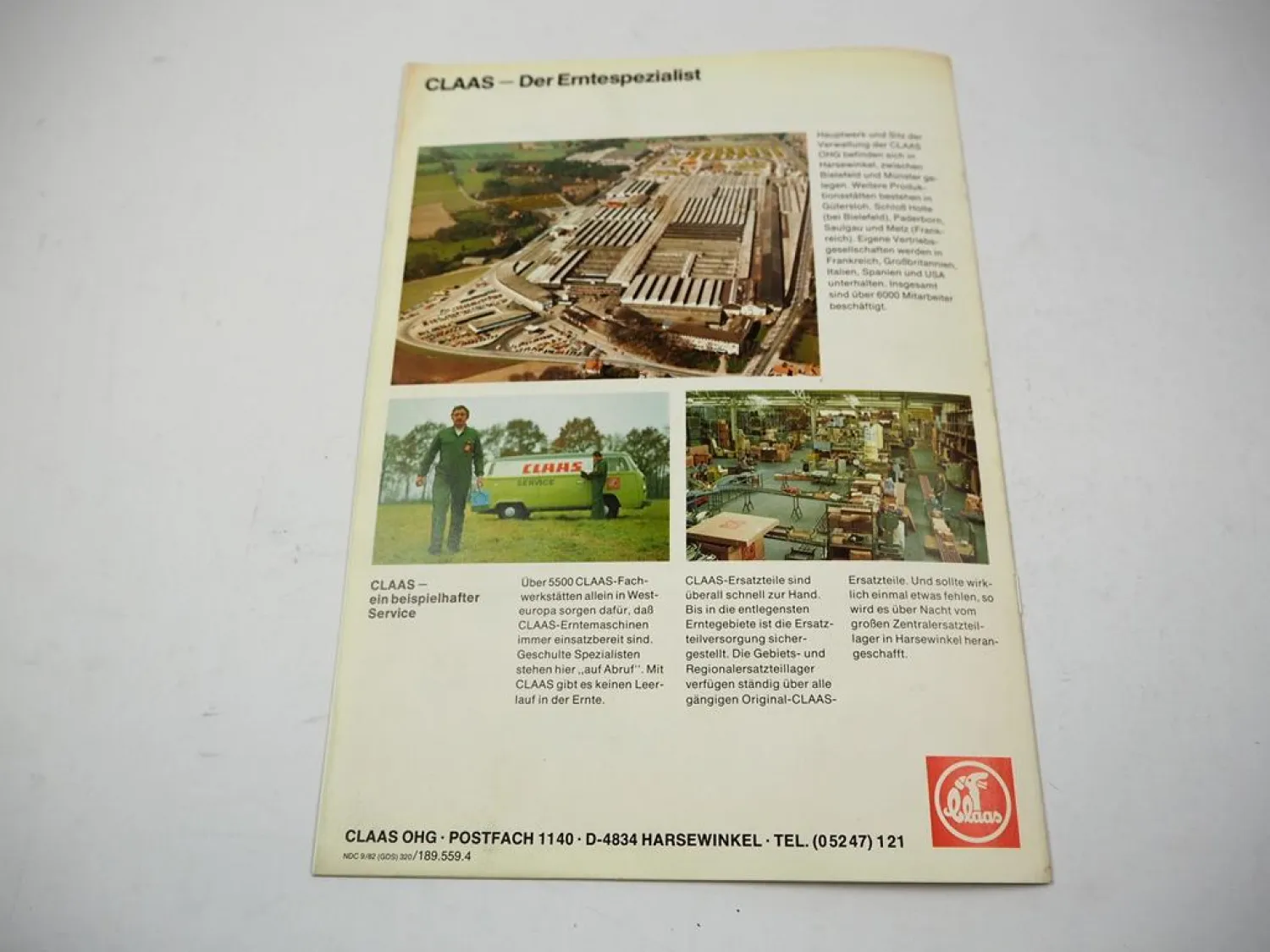 Original Prospekt Claas Dominator 38 48 Mähdrescher mit 20 Seiten von 1982