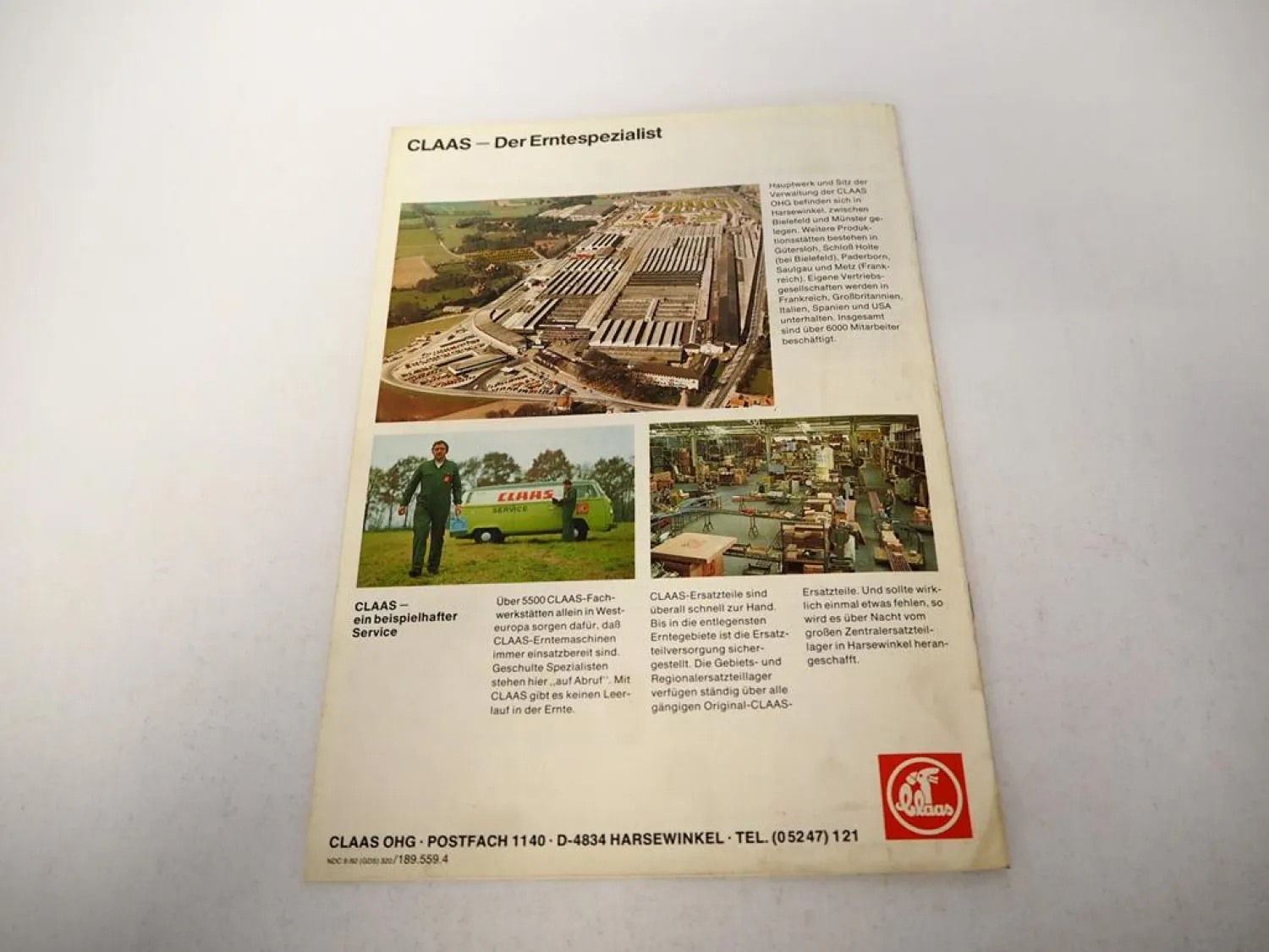 Original Prospekt Claas Dominator 38 48 Mähdrescher mit 20 Seiten von 9/1982