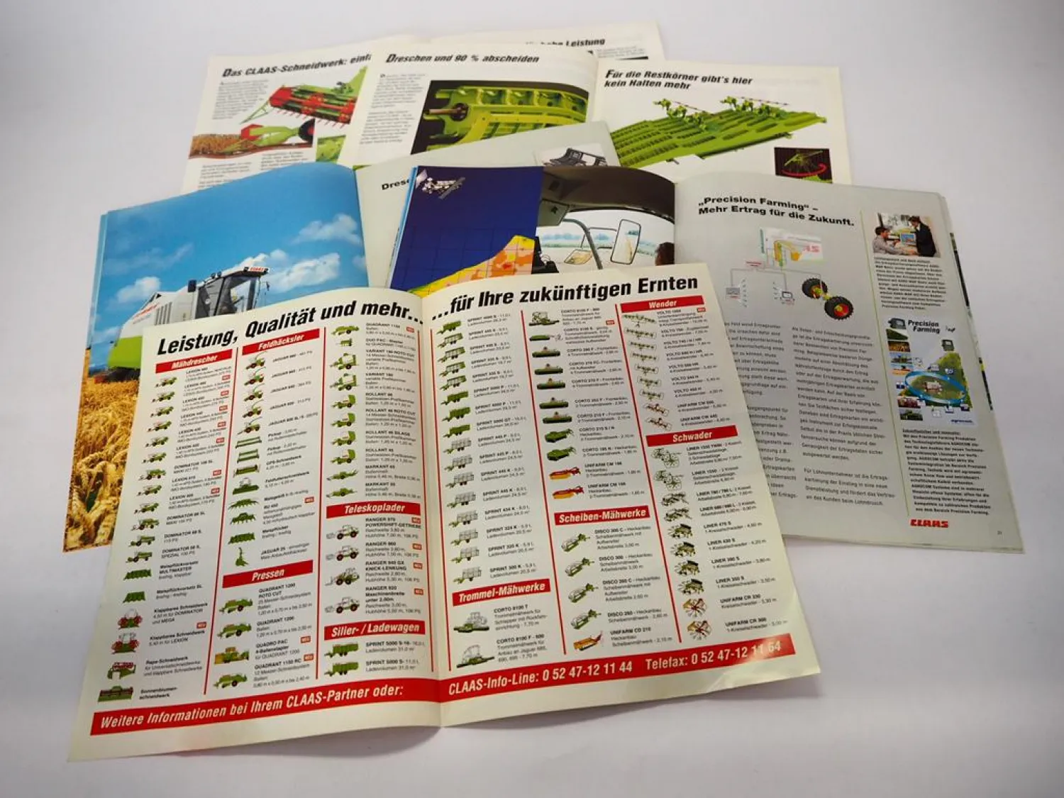 Original Prospekt Claas Dominator Maxi Lexion Medion Mähdrescher ca. 1990/00er J