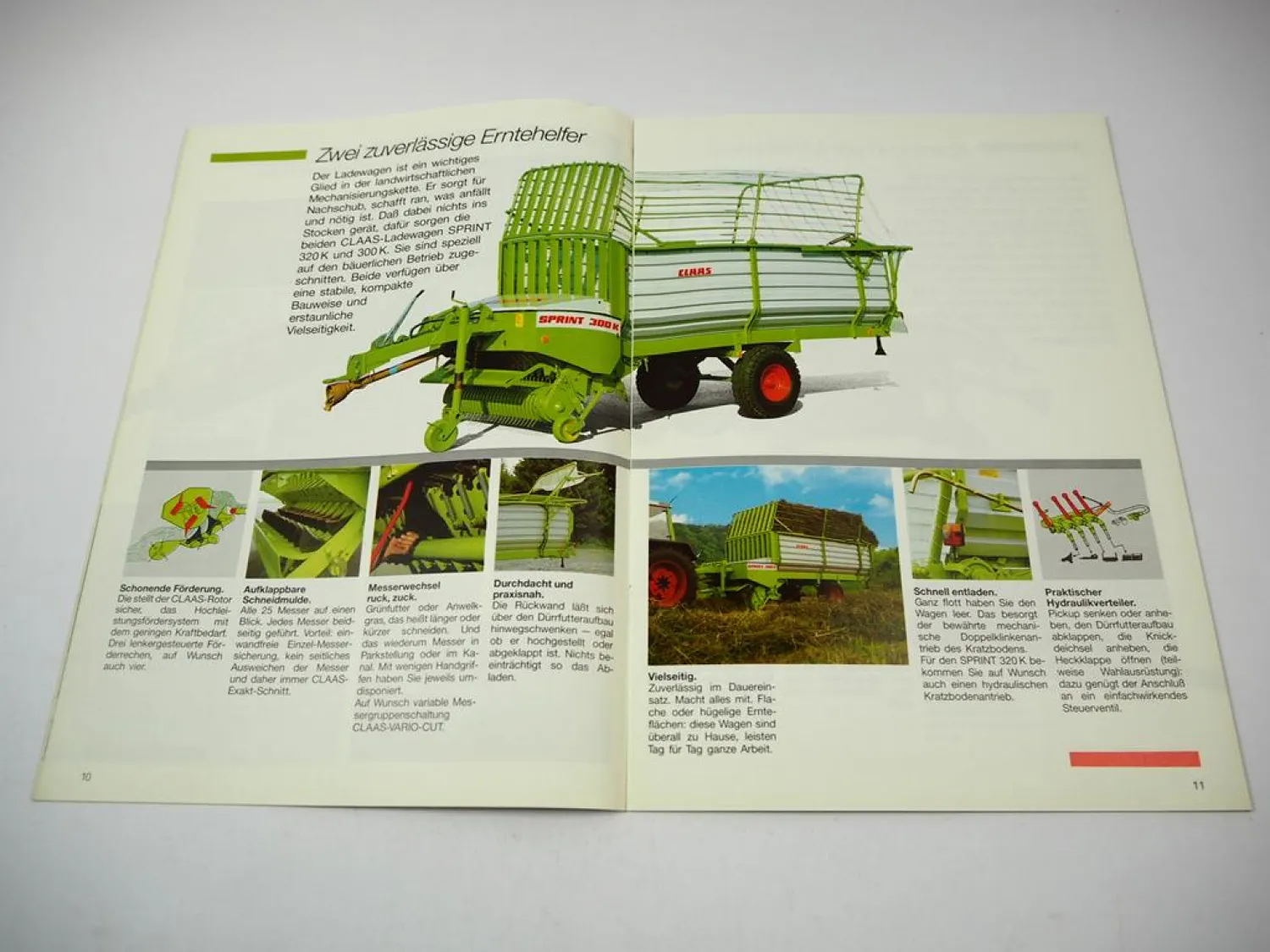 Original Prospekt Claas Ladewagen Sprint 300 - 445 K 300 T 445 P mit 24 Seiten