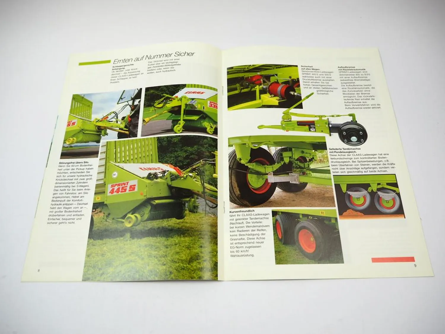 Original Prospekt Claas Ladewagen Sprint 330 445 U 335 445 S mit 16 Seiten 1991