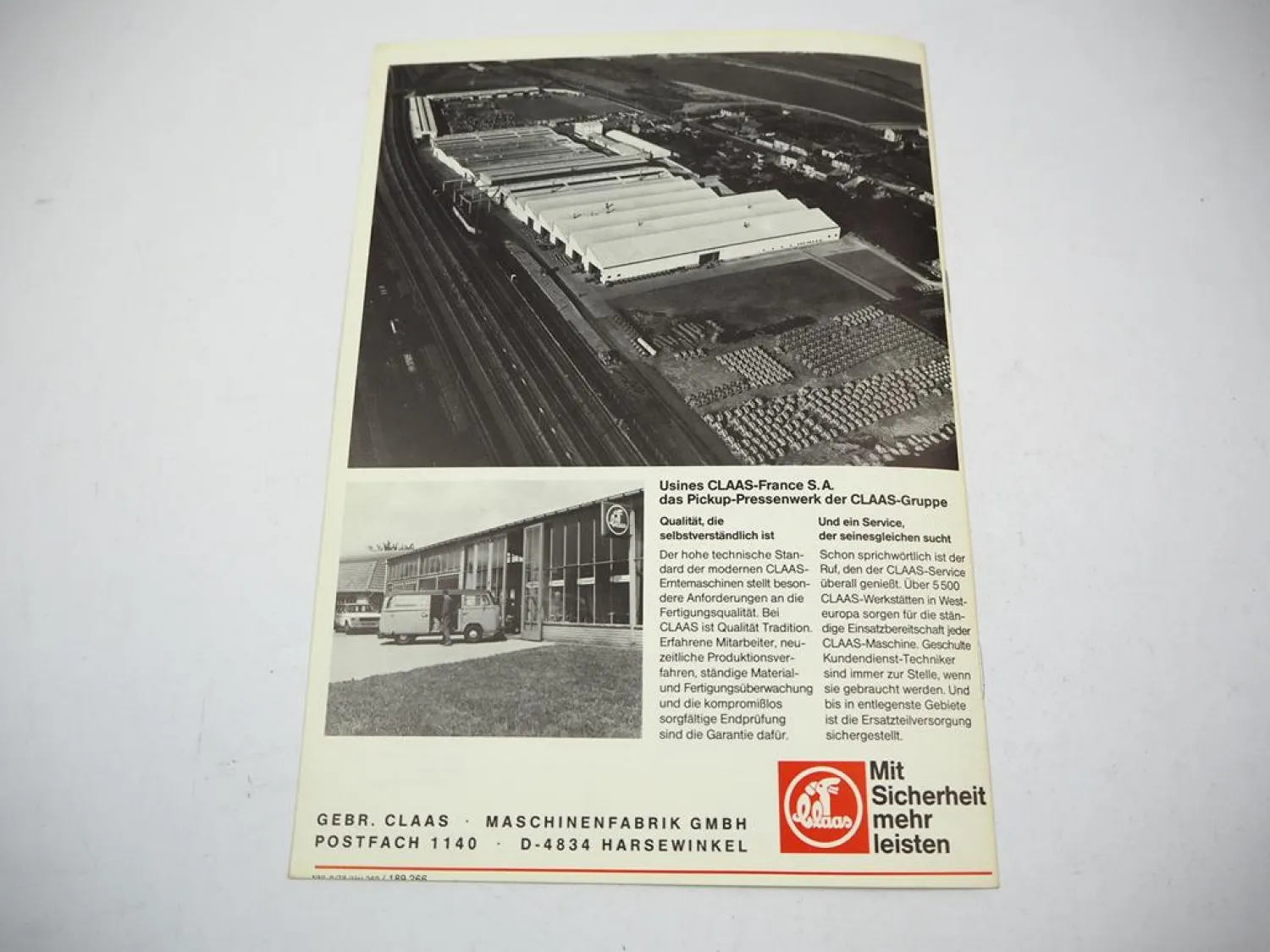 Original Prospekt Claas Markant 55 Pickup Presse 1978 mit 8 Seiten