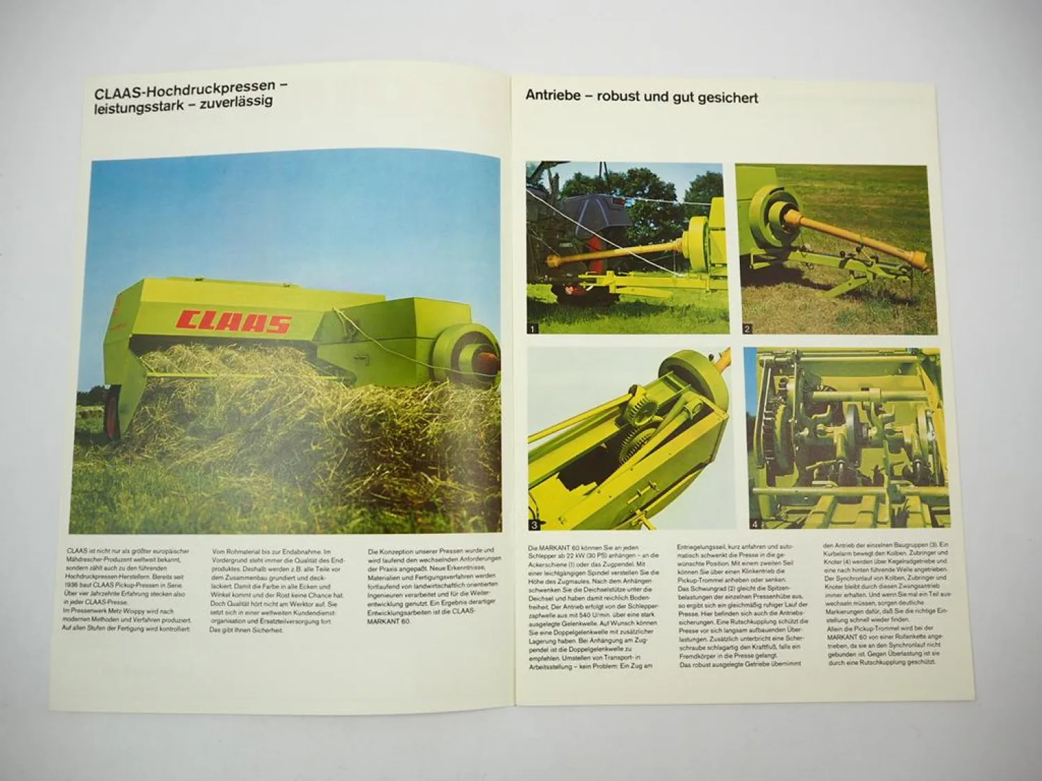 Original Prospekt Claas Markant 60 Hochdruck Presse am Fendt 1978
