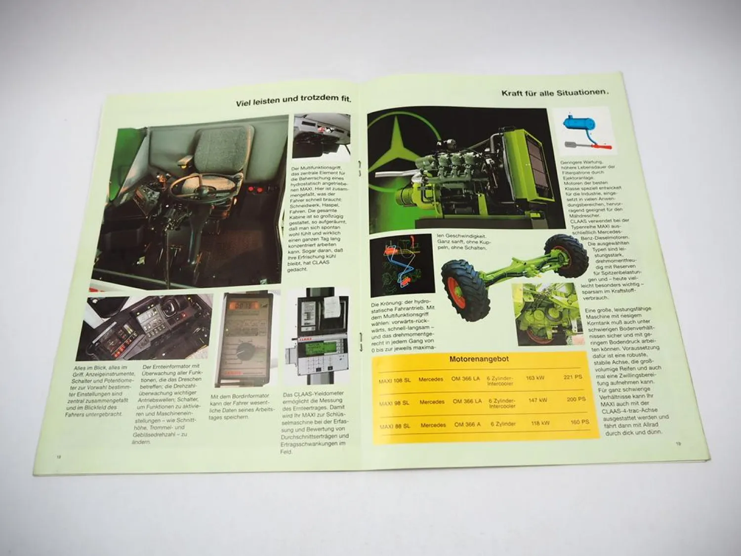 Original Prospekt Claas Maxi 88 98 108 SL Mähdrescher mit 36 Seiten von 09/1992