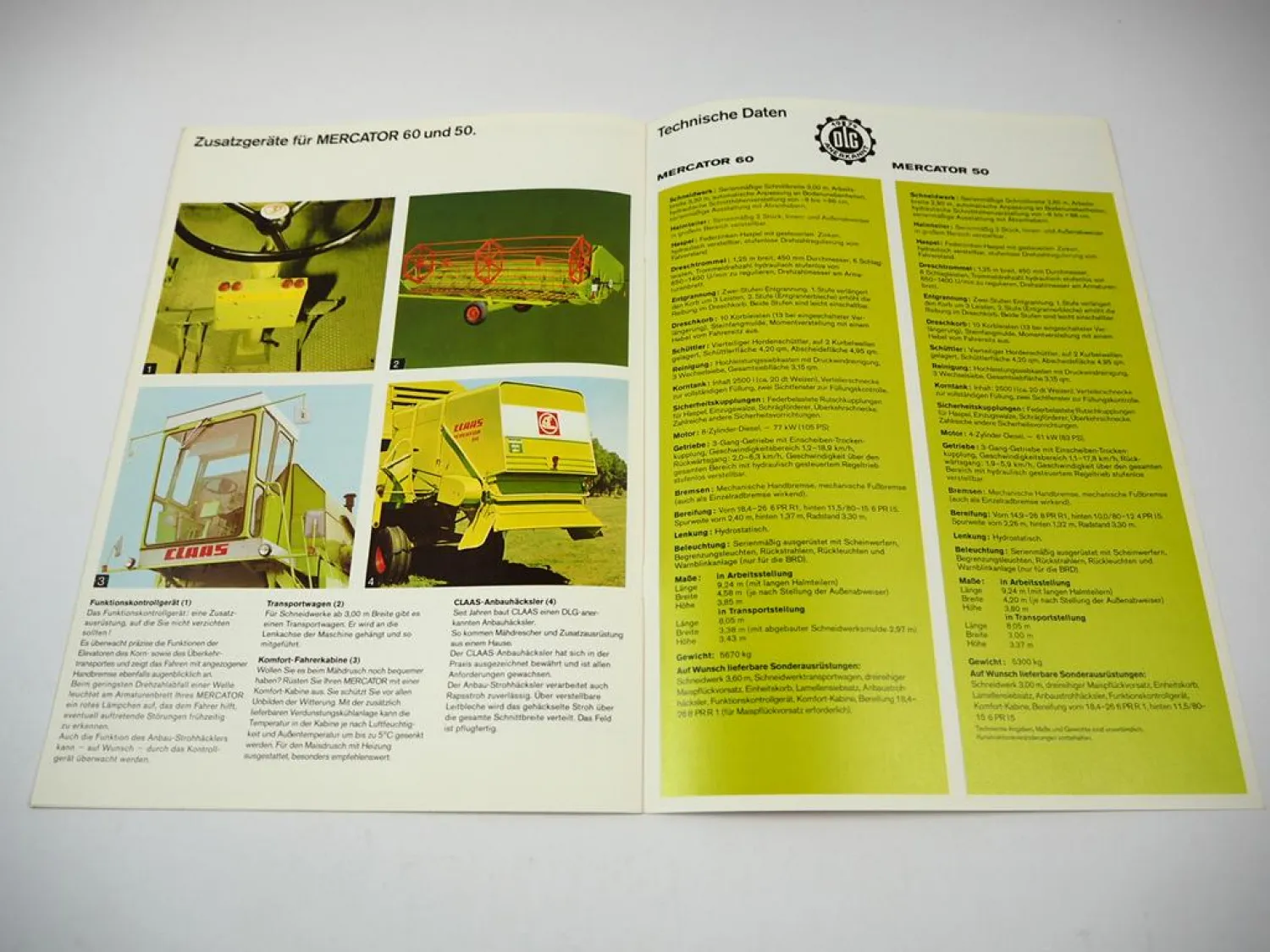Original Prospekt Claas Mercator 50 60 Mähdrescher mit 12 Seiten von 08/1978