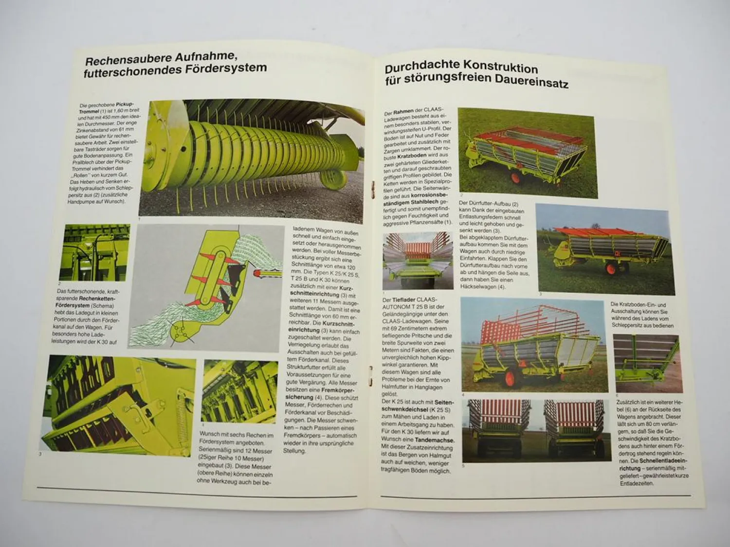 Original Prospekt Claas N25 K25 K25S T25B K30 Ladewagen Autonom an Fendt 1979