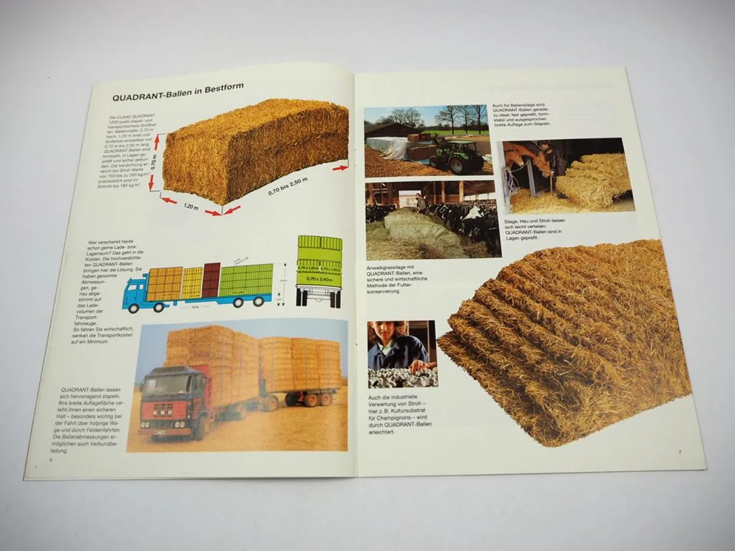 Original Prospekt Claas Quadrant 1200 Ballenpresse mit 24 Seiten von 09/1992