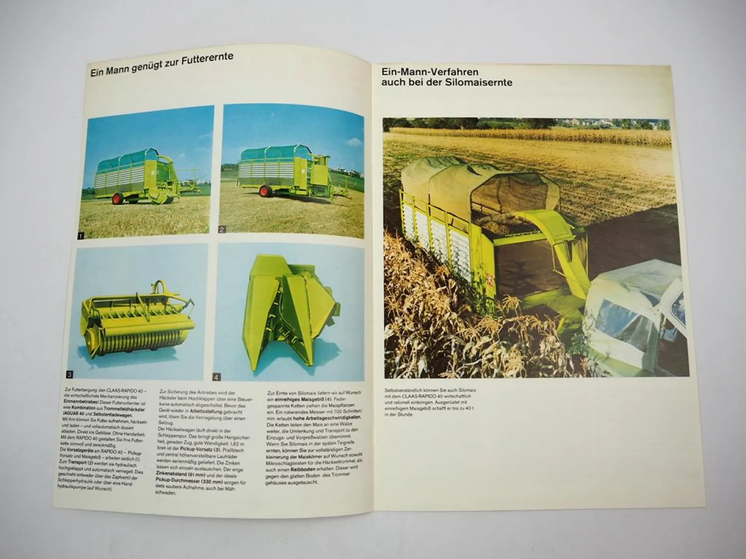 Original Prospekt Claas Rapido 40 Futterernte Ladewagen mit techn. Daten 1978