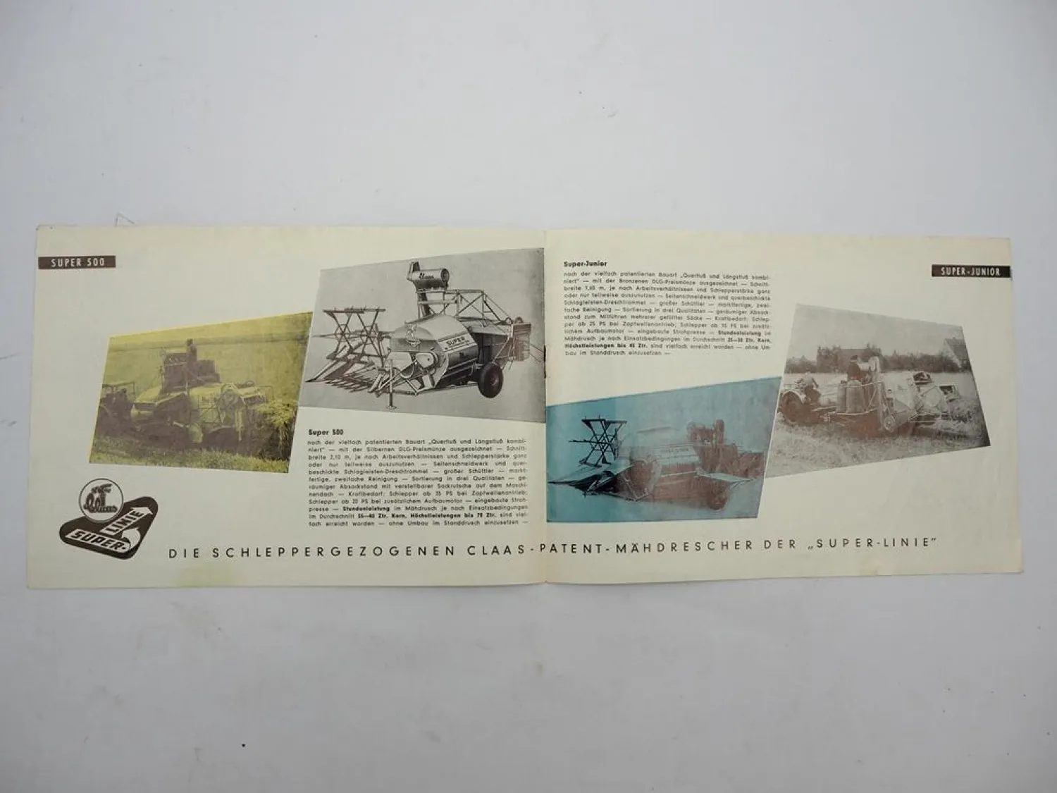 Original Prospekt Claas SF Super 500 Junior Mähdrescher 1950er Jahre
