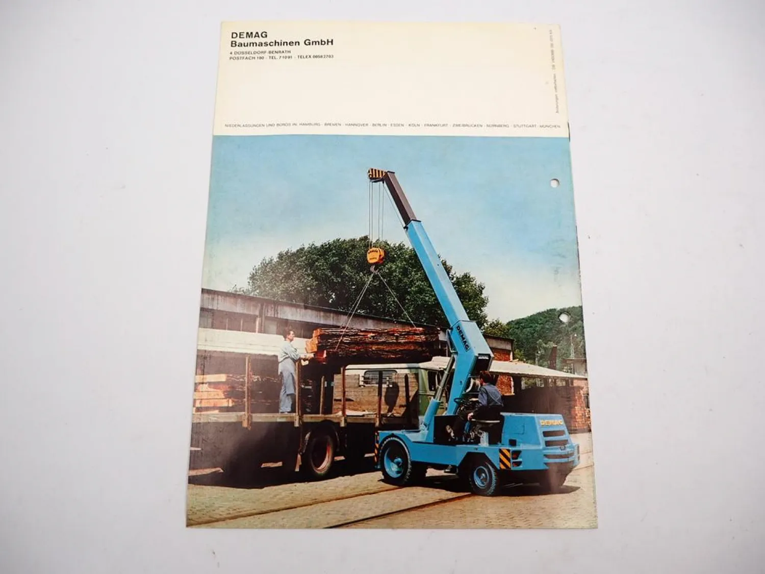 Original Prospekt Demag V42 Mobilkran 1970 mit technischen Daten