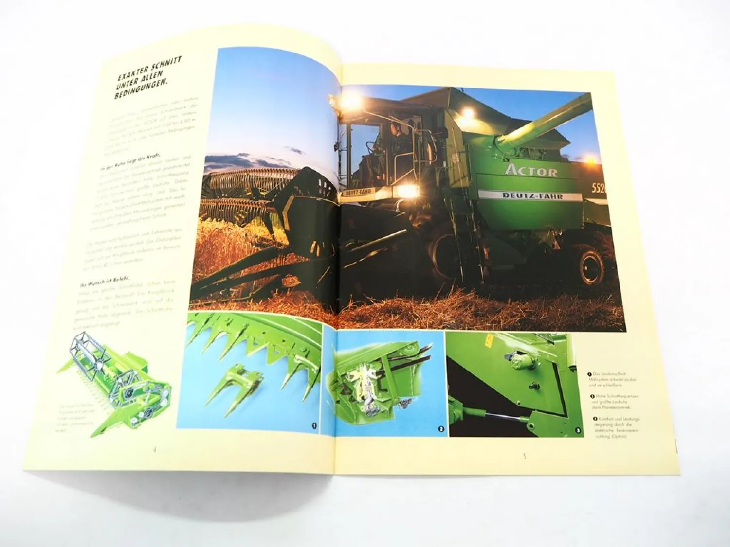 Original Prospekt Deutz Fahr Actor 5510 5520H Mähdrescher 1999