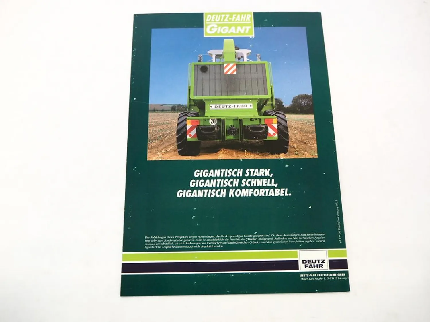Original Prospekt Deutz Fahr Gigant Feldhäcksler 1997
