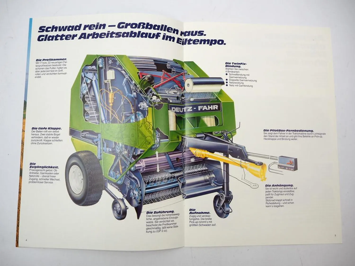 Original Prospekt Deutz Fahr GP 2.30 2.50 Großballenpressen ca. 1985