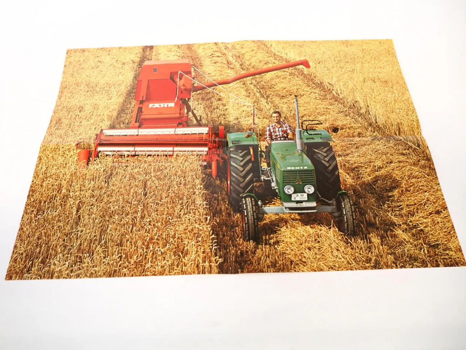 Original Prospekt Fahr M66 TS gezogener Mähdrescher Poster Landtechnik