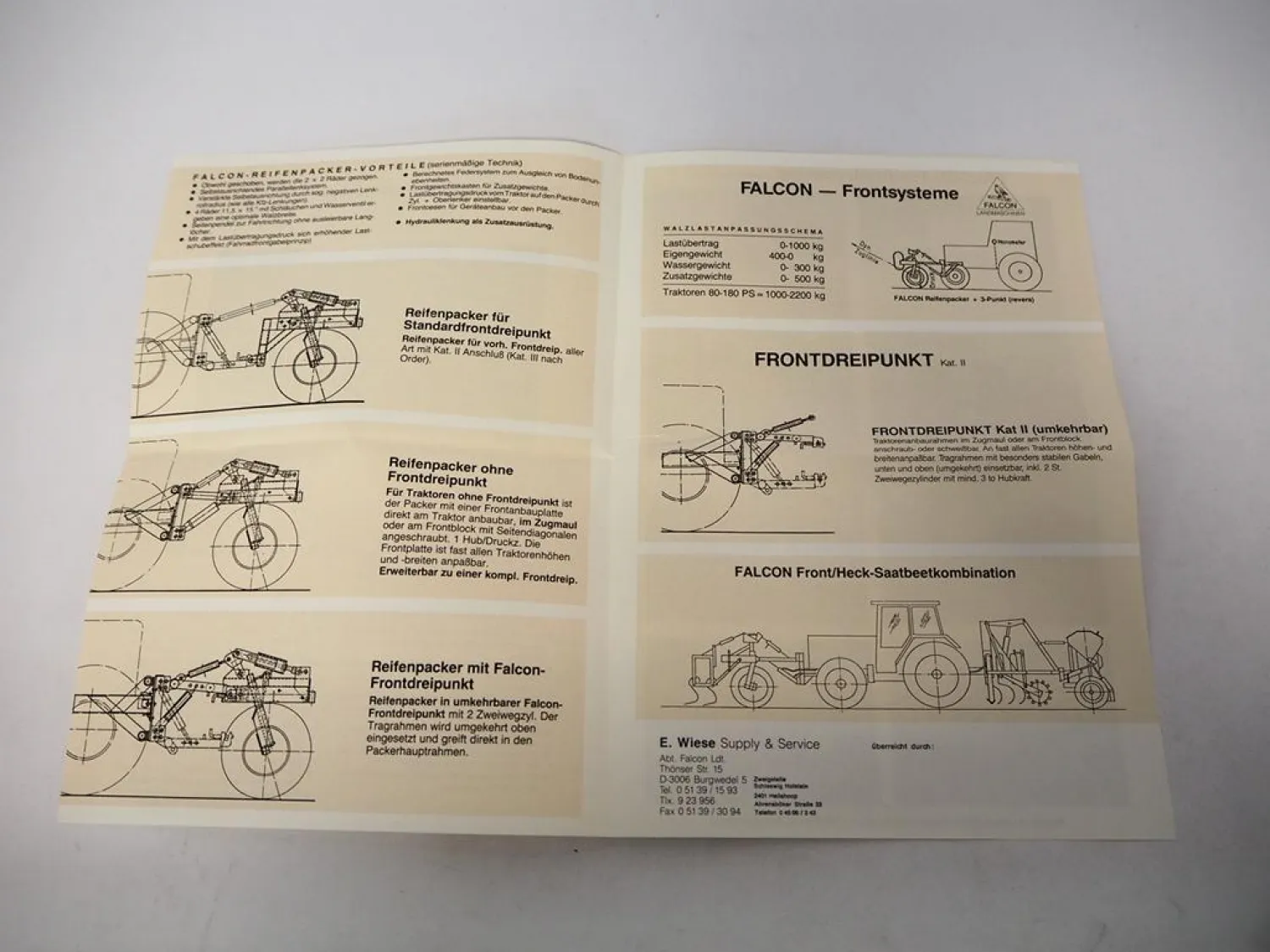 Original Prospekt Falcon Packer Bodenbearbeitung für Fendt Steyr MF Schlepper