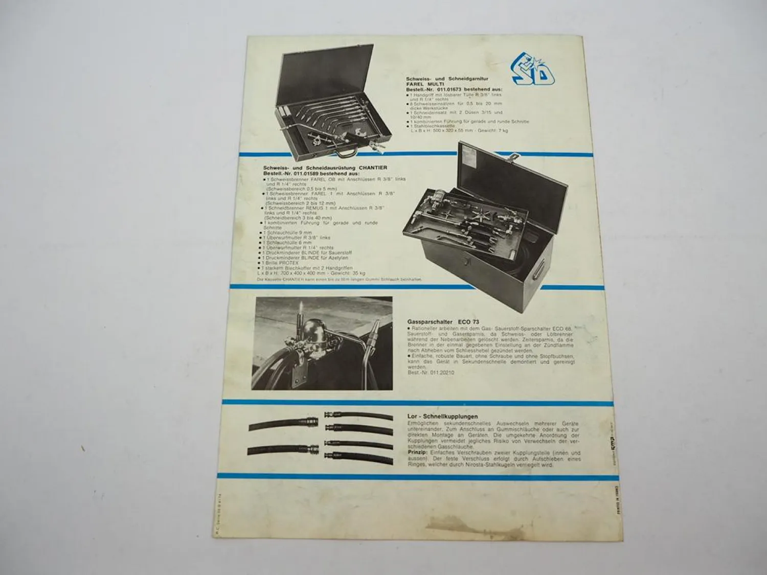 Original Prospekt Farel Schweissgeräte Schneidbrenner 1950er Jahre