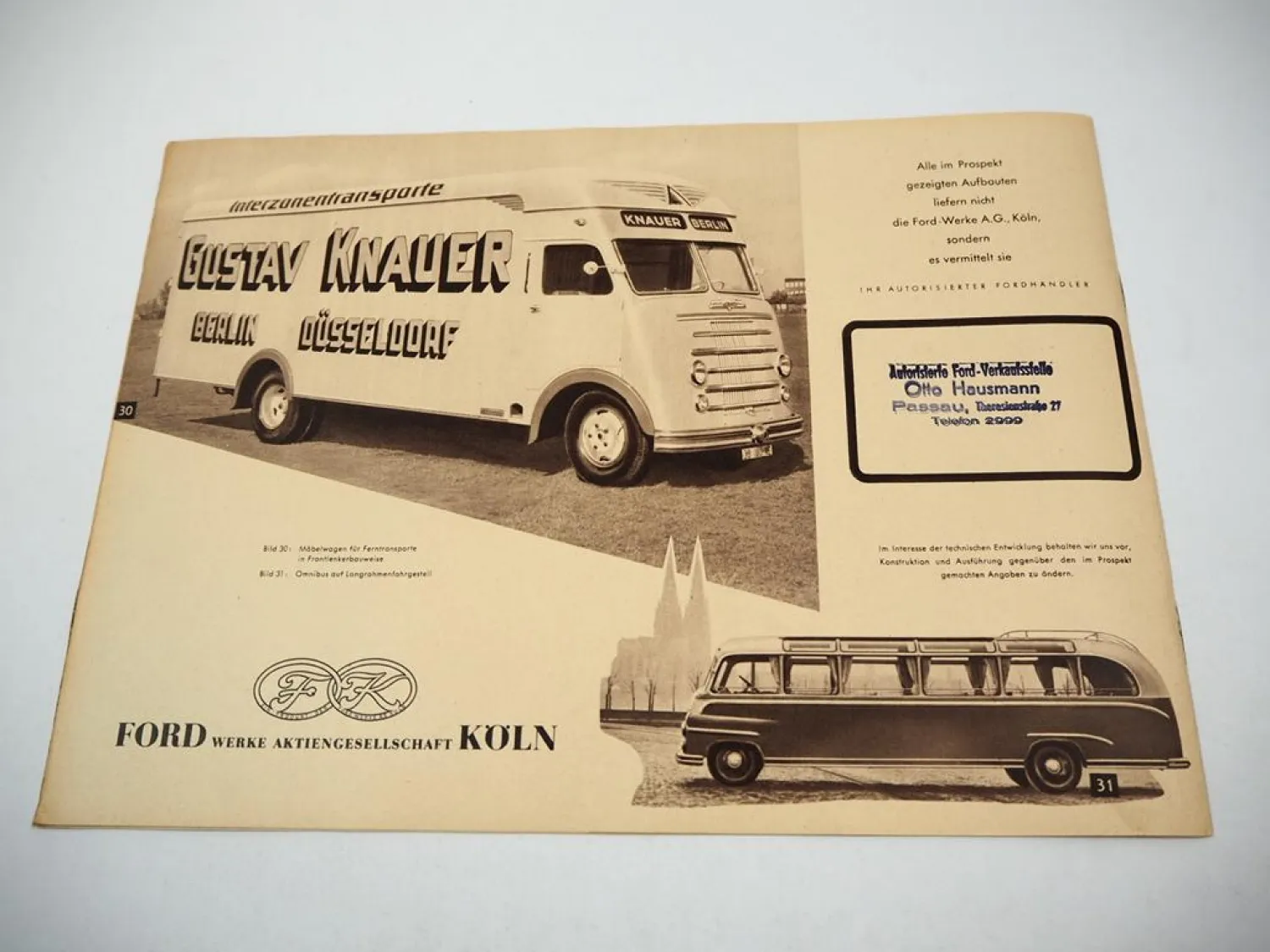 Original Prospekt Ford FK 1000 1250 Der LKW mit dem Aufbau nach Ihrer Wahl