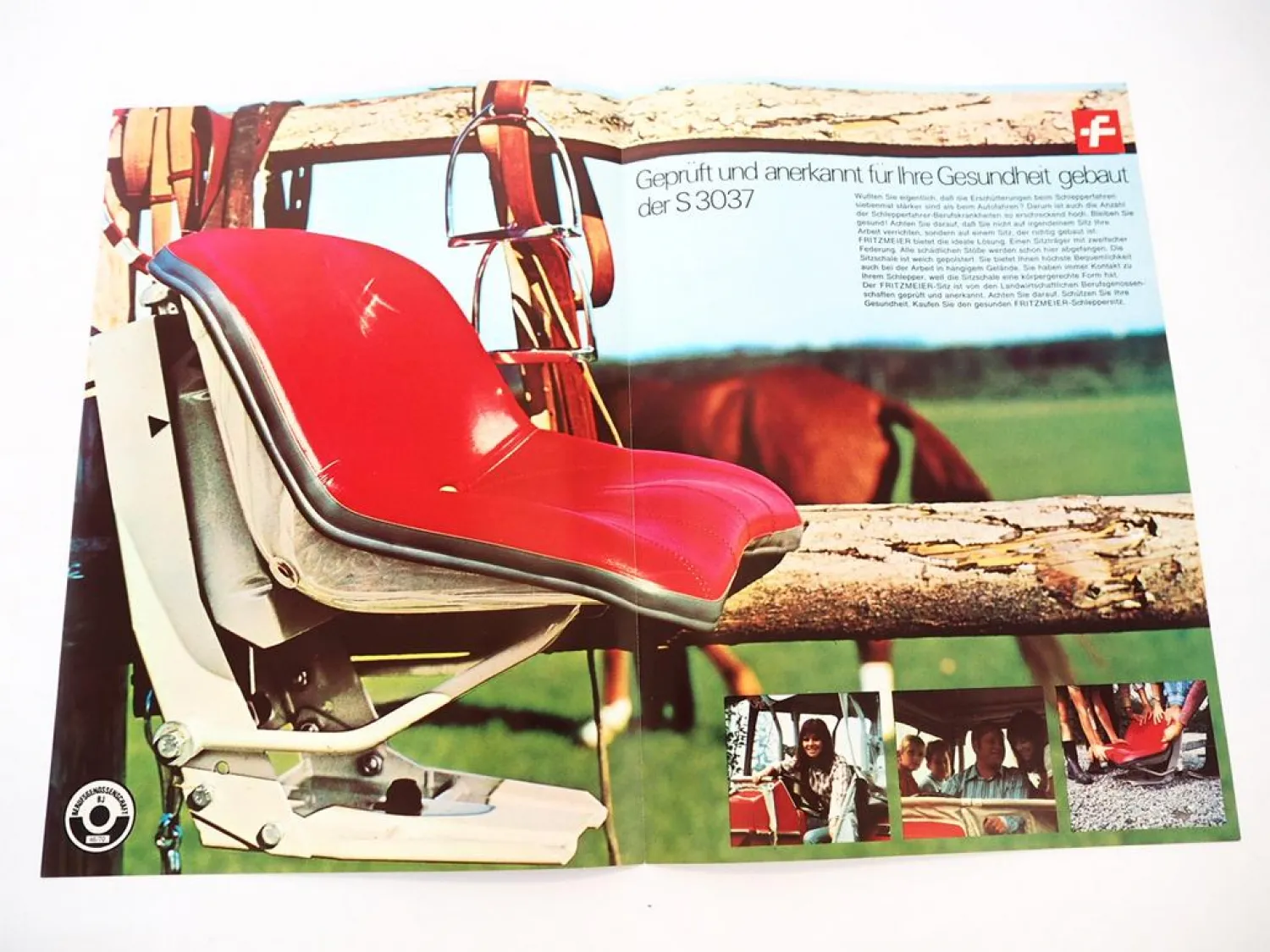 Original Prospekt Fritzmeier S3037 Schleppersitz 1970er Jahre